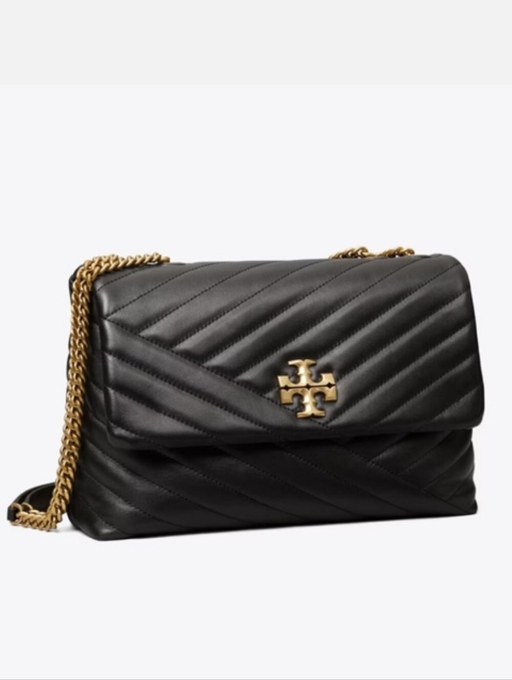 Tory Burch Black Kira Chevron Shoulder Bag